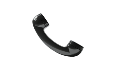 Black phone icon, handset in use
