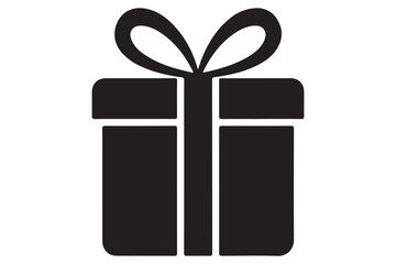 Present gift silhouette vector art illustration surprise gift box icon design
