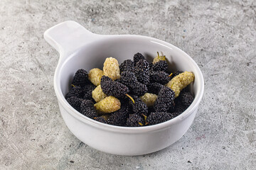 Ripe sweet juicy black and white mullberry