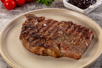 Grilled rib eye beef steak