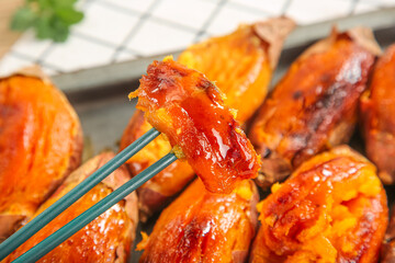 Roasted Sweet Potatoes with Honey Glaze - Traditional Shandong Style Yummy Comfort Food