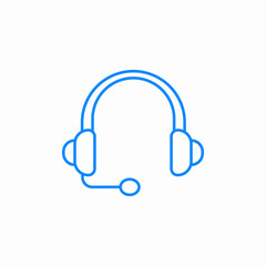 customer support headset icon sign vector