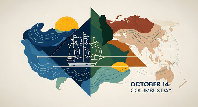 Abstract artistic representation of nature with mountains water and sun celebrating world mental health day