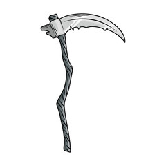 Grim Reaper's Scythe Handdrawn Illustration