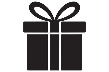 Present gift silhouette vector art illustration surprise gift box icon design
