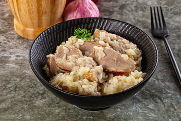 Risotto woth fried duck breast