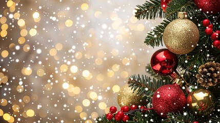Obraz premium Festive Christmas Border Background Images, including Christmas borders with elements like Christmas trees, snowflakes, bells, reindeer, and Christmas stockings. Covering styles such as red and gold