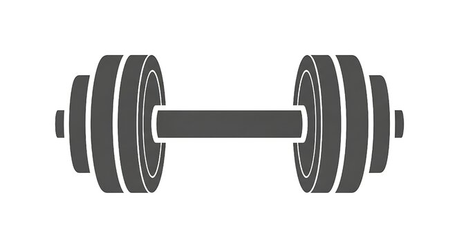 Illustration of dumbbells for workout, strength, and gym activity.