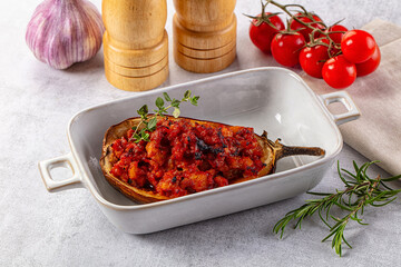 Gourmet baked eggplant with meat
