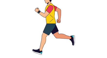 Dynamic illustration of a person running, showcasing fitness and active lifestyle, promoting wellness and modern athletic design capturing movement