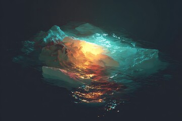 Abstract digital art piece with glowing inner core