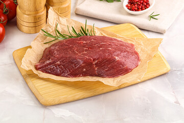 Raw beef meat uncocked steak