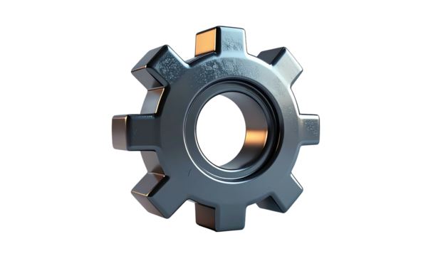 3D metallic gear graphic
