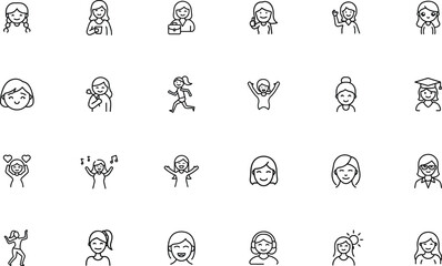 Happy woman smiling icon