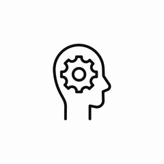 gear in head icon sign vector