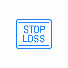 stop loss label blue icon sign vector