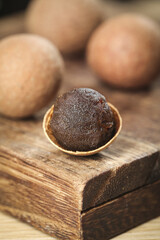 Dried Longan Fruit with Cinnamon Spice - Traditional Chinese Cantonese Cuisine Ingredients on...