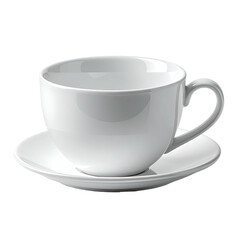 White ceramic teacup and saucer