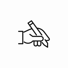 hand holding pen icon sign vector
