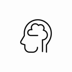 human head with brain cloud icon sign vector
