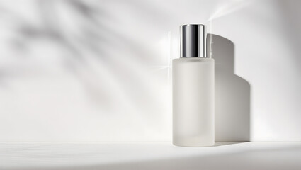 Minimalist Cosmetic Bottle Mockup on White Background