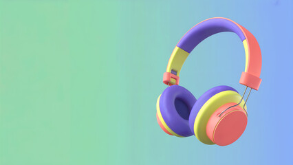 Listen in style with these vibrant, modern headphones on a clean gradient background