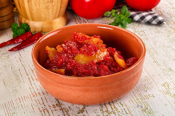 Hungarian Lecho with bell pepper and tomato