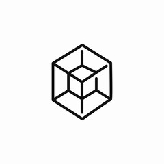 three dimensional cube icon sign vector