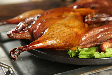 Traditional Chinese Roasted Whole Goose with Soy Sauce Glaze - Anhui Farmhouse Style Cured Duck
