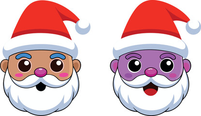 Santa Claus Cartoon, Cute Christmas Illustration, Funny Santa Clipart, Holiday Character Vector, Smiling Santa Drawing, Cartoon Winter Festival, Xmas Santa Face Clipart, Christmas Holidays Cartoon, Jo