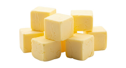 Cubes Of Butter On Black Background