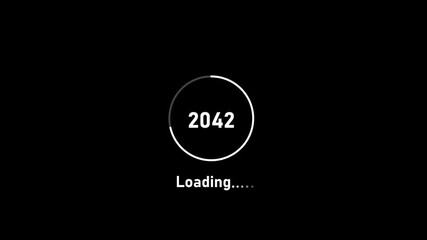Circle loading process ahead of the new year 1990 to 2042. New year celebration video symbol 1900 to 2042.