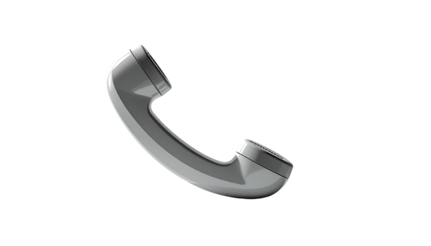 Gray phone handset icon, angled diagonally