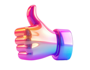 3D holographic thumb's up hand