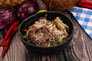 Salad with canned tuna and cabbage