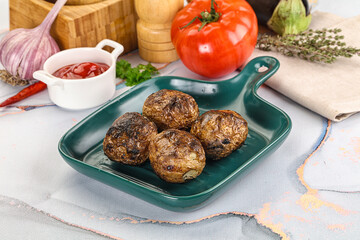 Baked potato barbecue with skin