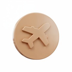 Obraz premium Plane Icon: A sleek and stylish 3D icon of a plane, perfect for representing travel, aviation, and global connectivity. A visually striking and professional symbol for various design projects.
