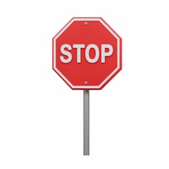 Red Stop Sign: A vibrant red stop sign commands attention, its bold lettering and octagonal shape signaling a clear directive.