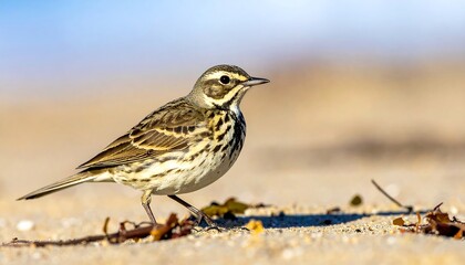 Small bird on sandy beach