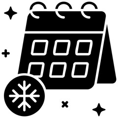 Solid Black Winter Icon