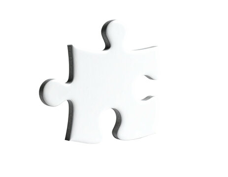 Isolated white puzzle piece on black background