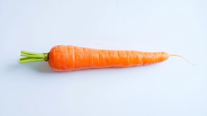 Single carrot isolated on white with natural texture and color. Great for cooking tutorials, grocery ads, ingredient labels, and healthy lifestyle projects.