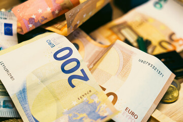 Euro Banknotes Cash Finance Currency Background