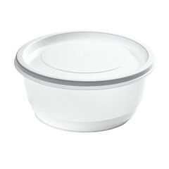White plastic bowl with lid