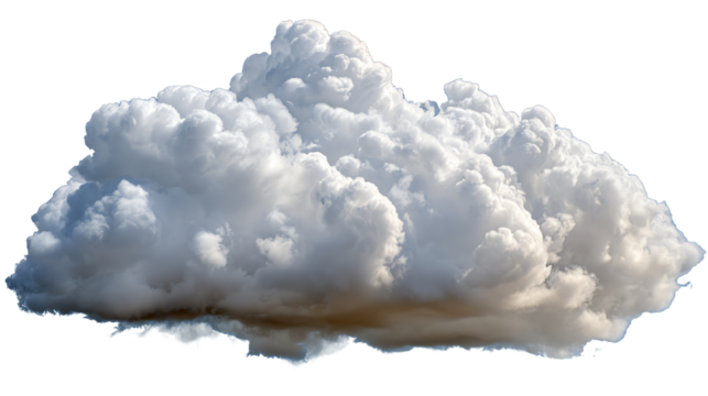 Fluffy white cloud floating against a clear sky. Ideal for conveying calmness, tranquility, and the beauty of nature in various contexts.