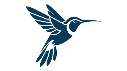 Obraz premium Elegant dark blue hummingbird in flight symbolizing speed and grace for branding