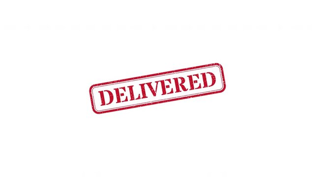 4K Delivered Stamp Animation Transparent Background