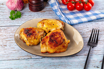 Roasted chicken thighs with spices