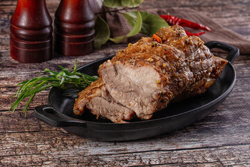 Baked pork sirloin with spices