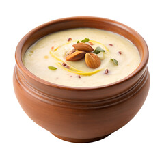 Delicious phirni festive dessert isolated on transparent background
